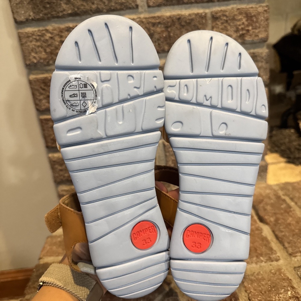 Camper Kids Oruga Leather Sandals Multicolor Strap Sandals, size 33 #271 - Picture 5 of 16